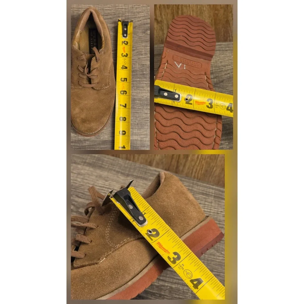 Sperry Tevin Suede Lace Up Oxford Shoes Youth Size‎ 2 Brown